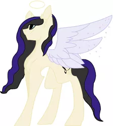 Size: 1152x1288 | Tagged: safe, artist:marshamallowyt, derpibooru import, oc, oc:lilly (angel), unofficial characters only, angel pony, original species, pegasus, pony, angel, female, halo, mare, simple background, solo, white background