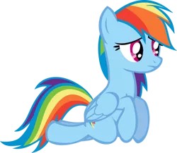 Size: 959x833 | Tagged: safe, artist:michaelsety, derpibooru import, rainbow dash, pegasus, pony, daring don't, cute, dashabetes, female, frown, kneeling, mare, simple background, solo, transparent background, vector