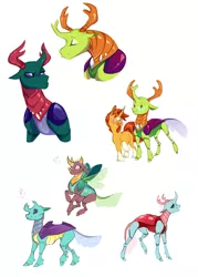 Size: 1280x1792 | Tagged: safe, artist:vindhov, derpibooru import, ocellus, pharynx, sunburst, thorax, changedling, changeling, pony, unicorn, background changeling, blaze (coat marking), changedling brothers, changeling king, crack shipping, female, female symbol, gay, headcanon, king thorax, male, male symbol, prince pharynx, realistic anatomy, shipping, simple background, socks (coat marking), stallion, thoraxburst, white background