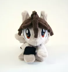 Size: 865x923 | Tagged: safe, artist:yukamina-plushies, derpibooru import, ponified, pegasus, pony, beanie (plushie), commission, irl, male, mikey way, my chemical romance, photo, plushie, sitting, spread wings, stallion, wings, wristband