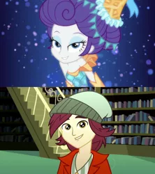 Size: 1920x2160 | Tagged: safe, derpibooru import, edit, screencap, normal norman, rarity, epic fails (equestria girls), eqg summertime shorts, equestria girls, equestria girls series, the other side, female, male, normity, shipping, straight