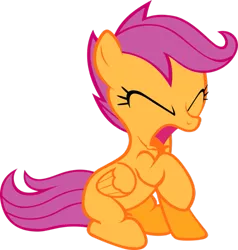 Size: 873x916 | Tagged: safe, derpibooru import, scootaloo, pegasus, pony, the cutie mark chronicles, blank flank, disgusted, eww, ewww!!!, eyes closed, female, filly, know your meme, scootaloo is not amused, simple background, solo, tongue out, transparent background, unamused, vector