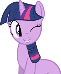 Size: 815x981 | Tagged: safe, artist:animusvox, derpibooru import, twilight sparkle, pony, unicorn, hearth's warming eve (episode), cute, female, mare, one eye closed, simple background, smiling, solo, transparent background, twiabetes, unicorn twilight, vector, wink