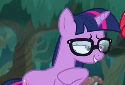 Size: 1039x705 | Tagged: safe, derpibooru import, screencap, sci-twi, twilight sparkle, ponified, pony, unicorn, equestria girls, equestria girls series, spring breakdown, spoiler:eqg series (season 2), cropped, cute, equestria girls ponified, female, glasses, lidded eyes, mare, smiling, solo, twiabetes, unicorn sci-twi