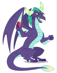 Size: 800x1024 | Tagged: artist:dragonchaser123, clenched fist, derpibooru import, dragon, edit, editor:damiranc1, gaius (dragon), open mouth, safe, simple background, sitting, spread wings, the hearth's warming club, transparent background, vector, vector edit, wings