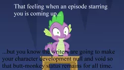 Size: 1920x1080 | Tagged: safe, derpibooru import, screencap, spike, dragon, equestria girls, equestria girls series, spring breakdown, spoiler:eqg series (season 2), caption, image macro, internal screaming spike, male, screaming internally, spike drama, text