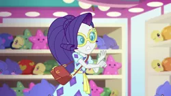 Size: 1920x1080 | Tagged: safe, derpibooru import, screencap, rarity, equestria girls, equestria girls series, spring breakdown, spoiler:eqg series (season 2), clothes, clumsy, coin, dress, geode of shielding, glasses, magical geodes, penny, purse, shopping