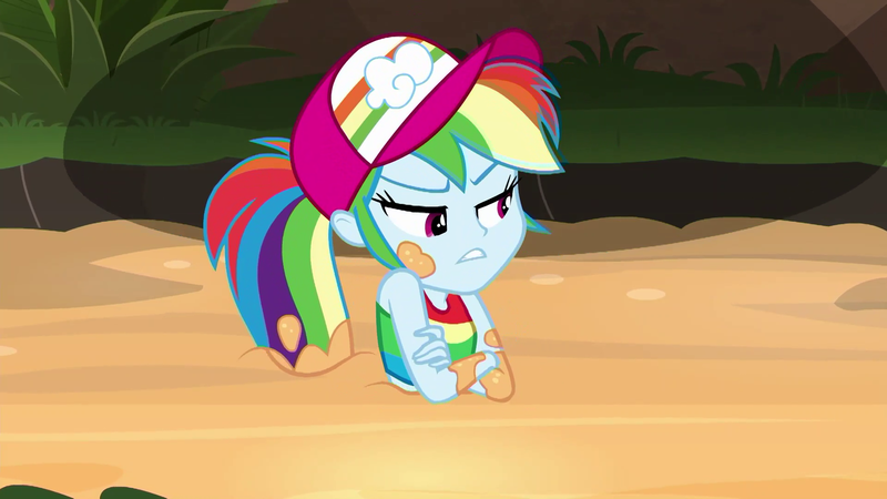 Size: 1920x1080 | Tagged: safe, derpibooru import, screencap, rainbow dash, equestria girls, equestria girls series, spring breakdown, spoiler:eqg series (season 2), clothes, quicksand, sleeveless, solo, tanktop