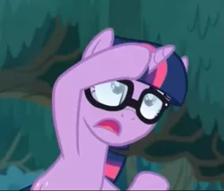 Size: 757x644 | Tagged: safe, derpibooru import, screencap, sci-twi, twilight sparkle, ponified, pony, unicorn, equestria girls, equestria girls series, spring breakdown, spoiler:eqg series (season 2), cropped, equestria girls ponified, glasses, open mouth, pointing, unicorn sci-twi