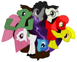 Size: 3384x2736 | Tagged: safe, derpibooru import, pony, pony creator, blue, blue's clues, chronodia, mr salt, mrs pepper, purple lightning, shovel and pail, steve, tickety tock