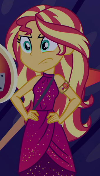 Size: 483x853 | Tagged: safe, derpibooru import, screencap, sunset shimmer, equestria girls, equestria girls series, spring breakdown, spoiler:eqg series (season 2), armlet, cropped, sleeveless