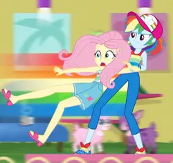 Size: 609x572 | Tagged: safe, derpibooru import, fluttershy, rainbow dash, equestria girls, equestria girls series, spring breakdown, spoiler:eqg series (season 2), clothes, cropped, feet, sandals, sleeveless, tanktop