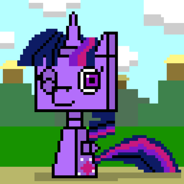 Size: 1024x1024 | Tagged: alicorn, artist:eternaljonathan, crossover, derpibooru import, lego, pixel art, safe, the lego movie, twilight sparkle, twilight sparkle (alicorn), unikitty