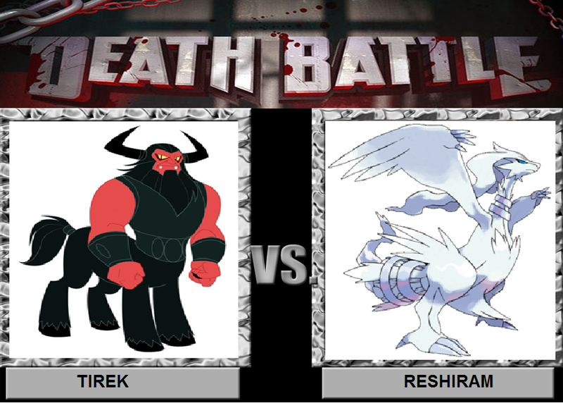 Size: 900x644 | Tagged: artist:peachiekeenie, crossover, death battle, derpibooru import, exploitable meme, g1, lord tirek, meme, pokémon, reshiram, safe