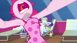 Size: 1920x1080 | Tagged: safe, derpibooru import, pinkie pie, rarity, equestria girls, equestria girls series, spring breakdown, spoiler:eqg series (season 2), armpits, breaking the fourth wall, fourth wall, pinkie's spring fourth wall break, sleeveless