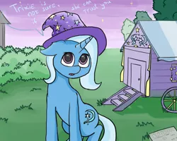 Size: 1280x1024 | Tagged: safe, artist:oldteaowl, derpibooru import, trixie, pony, unicorn, night, solo, trixie's wagon