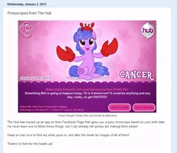 Size: 737x636 | Tagged: cancer (horoscope), crab, derpibooru import, equestria daily, horoscope, ponyscopes, safe, text, zodiac