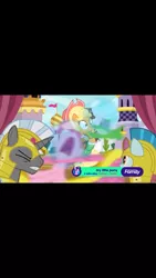 Size: 750x1334 | Tagged: apple chord, applejack, derpibooru import, gummy, pinkie pie, royal guard, safe, screaming, screencap, season 9, shocked, sparkle's seven, spoiler:s09