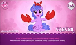 Size: 752x452 | Tagged: cancer (horoscope), crab, derpibooru import, horoscope, official, ponyscopes, safe, text, zodiac