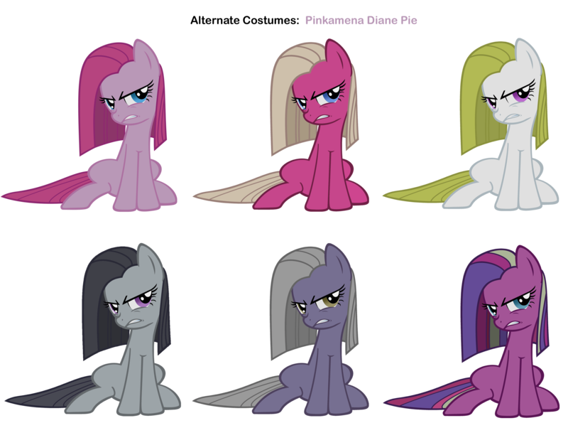 Size: 3700x2750 | Tagged: safe, artist:moongazeponies, artist:pika-robo, derpibooru import, cupcake (g4), limestone pie, marble pie, pinkie pie, sugarcup, surprise, earth pony, pony, alternate costumes, female, g1, g1 to g4, g3, g3 to g4, g4, generation leap, mare, palette swap, pinkamena diane pie, recolor, simple background, surprisamena, transparent background