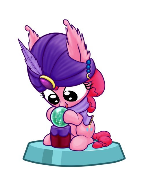 Size: 7087x8658 | Tagged: safe, artist:stewart501st, derpibooru import, part of a set, pinkie pie, pony, miss pie's monsters, absurd resolution, birthday, birthday gift, crystal ball, madame pinkie, mystical orb of fate's destiny, pocket ponies, pocket pony, simple background, transparent background