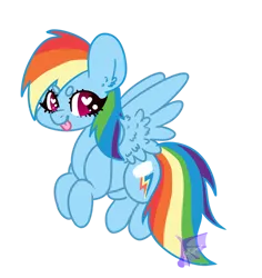 Size: 1024x1083 | Tagged: safe, artist:pennythebat, derpibooru import, rainbow dash, pegasus, pony, :p, >:p, beanbrows, cute, dashabetes, ear fluff, eyebrows, heart eyes, silly, simple background, solo, tongue out, transparent background, wing fluff, wingding eyes