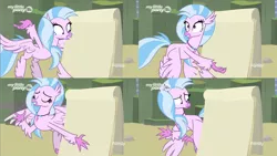 Size: 3840x2160 | Tagged: classical hippogriff, comic, derpibooru import, despicable me, edit, edited screencap, female, flying, gru's plan, hippogriff, inverted mouth, mare, meme, meme template, safe, screencap, silverstream, silverstream's plan, solo, template, uprooted