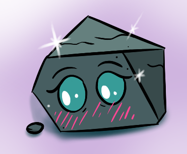 Size: 380x313 | Tagged: artist:variant, blushing, boulder (pet), cargo ship, derpibooru import, disguise, disguised changeling, ocellus, pink background, rock, rockellus, safe, shipping, simple background, uprooted