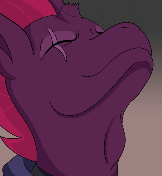 Size: 1182x1280 | Tagged: suggestive, artist:bur', derpibooru import, tempest shadow, pony, comic:tempest cage, eye scar, fetish, scar, swallowing, tempred, throat bulge, vore