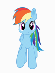 Size: 900x1200 | Tagged: safe, artist:thesamstudio, derpibooru import, rainbow dash, pegasus, pony, animated, cute, dashabetes, gif, it's coming right at us, simple background, solo