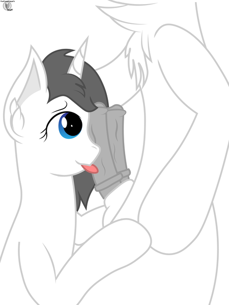 Size: 5423x7230 | Tagged: explicit, artist:terminalhash, derpibooru import, oc, oc:darya(sakura), oc:leonlisov, pony, female, licking, licking cock, limited color, limited palette, male, mare, near monochrome, nudity, oral, penis, sex, soft color, stallion, tongue out, vector