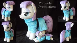 Size: 3600x2000 | Tagged: safe, artist:bluedragonflyplush, derpibooru import, maud pie, pony, beanie (plushie), clothes, dress, duo, eyes closed, irl, photo, plushie, prone, self ponidox, sleeping, standing