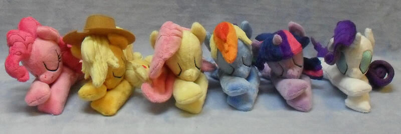 Size: 1024x343 | Tagged: safe, artist:bluedragonflyplush, derpibooru import, applejack, fluttershy, pinkie pie, rainbow dash, rarity, twilight sparkle, twilight sparkle (alicorn), alicorn, earth pony, pegasus, pony, unicorn, applejack's hat, beanie (plushie), cowboy hat, eyes closed, female, hat, horn, irl, mane six, mare, photo, plushie, prone, sleeping