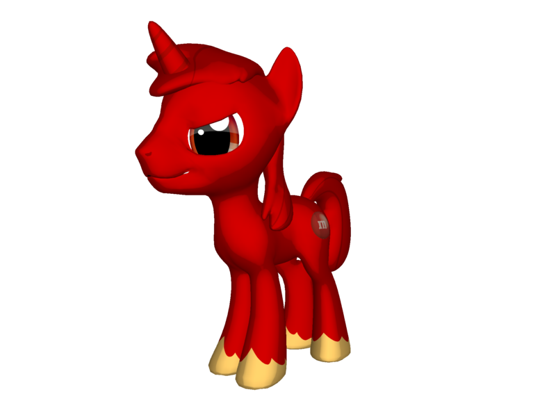 Size: 2000x1500 | Tagged: safe, artist:taionafan369, derpibooru import, ponified, pony, pony creator, 3d, 3d pony creator, chocolate, food, m&m's, male, plain, ponylumen, red, simple background, solo, transparent background