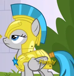 Size: 784x811 | Tagged: safe, derpibooru import, screencap, windstorm, pegasus, pony, sparkle's seven, armor, cropped, female, guardsmare, implied derpy, mare, royal guard, solemn canterlot marshal, solo