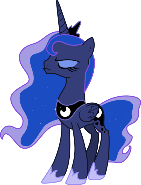 Size: 4593x6000 | Tagged: safe, artist:pink1ejack, derpibooru import, princess luna, alicorn, pony, sparkle's seven, absurd resolution, eyeroll, female, hoof shoes, jewelry, luna is not amused, mare, pfft, pouting, regalia, simple background, transparent background, unamused, vector