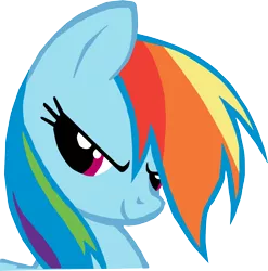 Size: 4002x4057 | Tagged: safe, artist:triox404, derpibooru import, rainbow dash, pony, >:), bust, determined, female, mare, simple background, smiling, smirk, solo, transparent background, vector