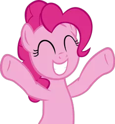 Size: 4256x4568 | Tagged: safe, artist:ironm17, derpibooru import, pinkie pie, earth pony, pony, sparkle's seven, eyes closed, grin, happy, simple background, smiling, solo, transparent background, vector