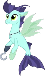 Size: 1820x3050 | Tagged: artist:shadymeadow, derpibooru import, male, oc, oc:anchor hook, safe, seapony (g4), simple background, solo, transparent background