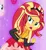 Size: 869x935 | Tagged: safe, derpibooru import, screencap, pinkie pie, sunset shimmer, equestria girls, equestria girls series, spring breakdown, spoiler:eqg series (season 2), clothes, cropped, determined, dress, handless gloves, image, lifejacket, offscreen character, open mouth, png, ponied up, sleeveless, spiked headband, super ponied up