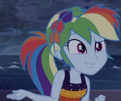 Size: 897x750 | Tagged: safe, derpibooru import, screencap, rainbow dash, equestria girls, equestria girls series, spring breakdown, spoiler:eqg series (season 2), cropped, cute, dashabetes, sleeveless, solo