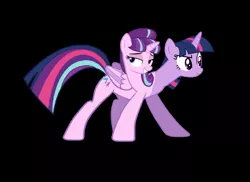 Size: 2457x1789 | Tagged: safe, artist:theunknowenone1, derpibooru import, starlight glimmer, twilight sparkle, twilight sparkle (alicorn), alicorn, pony, conjoined, fusion, multiple heads, two heads, we have become one