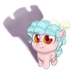 Size: 1600x1600 | Tagged: safe, artist:funnyfany, derpibooru import, cozy glow, pegasus, pony, :>, chessmaster, cozybetes, cute, female, filly, freckles, rook, shadow, simple background, solo, white background