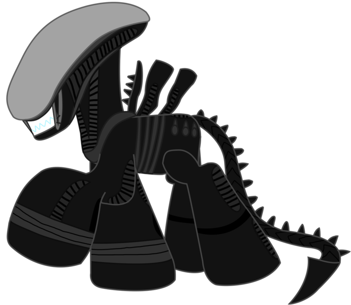 Size: 960x833 | Tagged: safe, artist:ejlightning007arts, derpibooru import, alien, pony, xenomorph, alien (franchise), raised hoof, simple background, transparent background, vector