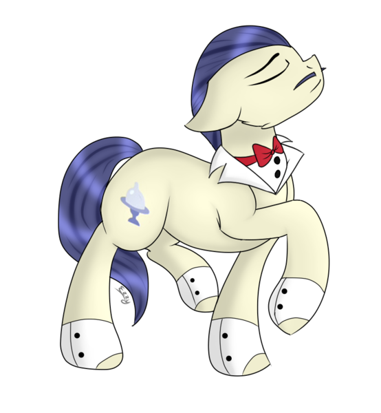 Size: 788x854 | Tagged: safe, artist:monsoonvisionz, derpibooru import, savoir fare, earth pony, pony, bowtie, cheek fluff, cufflinks, cuffs (clothes), eyes closed, facial hair, floppy ears, moustache, simple background, solo, transparent background, waiter