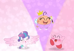 Size: 2892x2005 | Tagged: safe, artist:rainbow15s, derpibooru import, princess flurry heart, alicorn, fairy, human, pony, baby, crossover, crown, fairy wings, jewelry, kirby, kirby (character), nintendo, poof, regalia, the fairly oddparents, wings