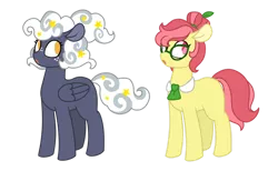 Size: 1280x790 | Tagged: safe, artist:sandwichbuns, derpibooru import, oc, oc:dreamy cloud, oc:teacher's apple, unofficial characters only, earth pony, pegasus, pony, female, mare, simple background, transparent background