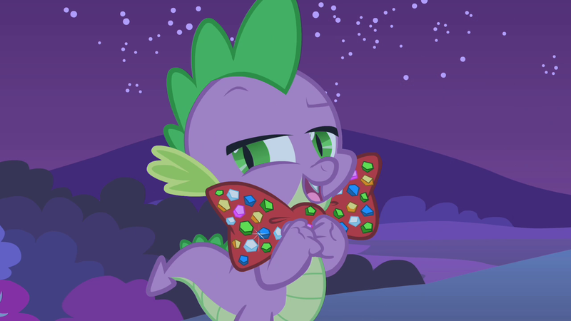 Size: 1280x720 | Tagged: baby, baby dragon, bowtie, derpibooru import, dragon, male, owl's well that ends well, safe, screencap, solo, spike