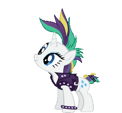 Size: 774x720 | Tagged: safe, artist:weegy, artist:weegygreen2, derpibooru import, rarity, pony, unicorn, it isn't the mane thing about you, alternate hairstyle, animated, dancing, female, headbang, mare, punk, raripunk, simple background, solo, transparent background