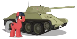 Size: 10000x5100 | Tagged: safe, artist:mrlolcats17, derpibooru import, oc, unofficial characters only, earth pony, pony, hooves, male, simple background, solo, stallion, t-34, tank (vehicle), transparent background